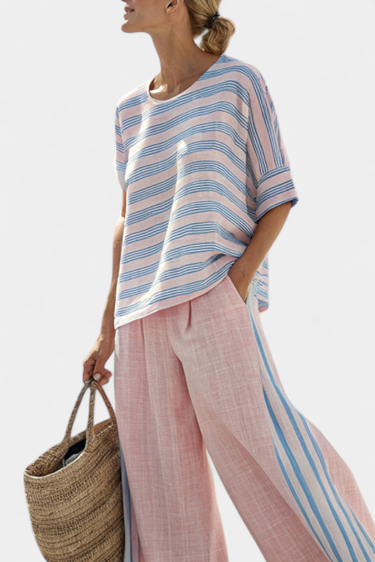 Conjunto De Linho Bambu Rosa feminino