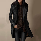 Casaco Elegante 3/4 em Pele feminino