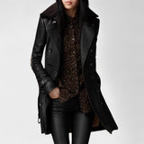 Casaco Elegante 3/4 em Pele feminino