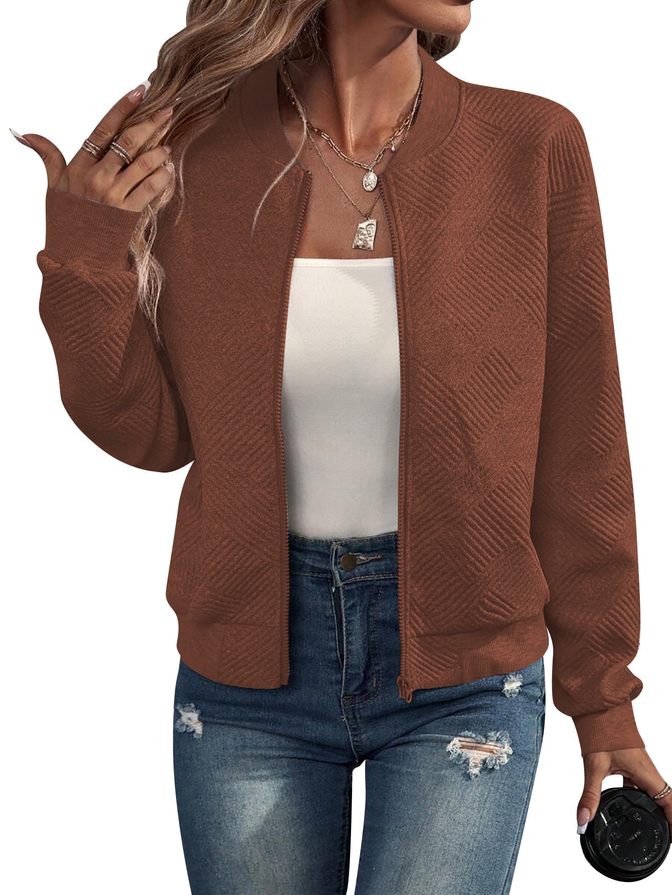 Casaco bomber estruturado feminino