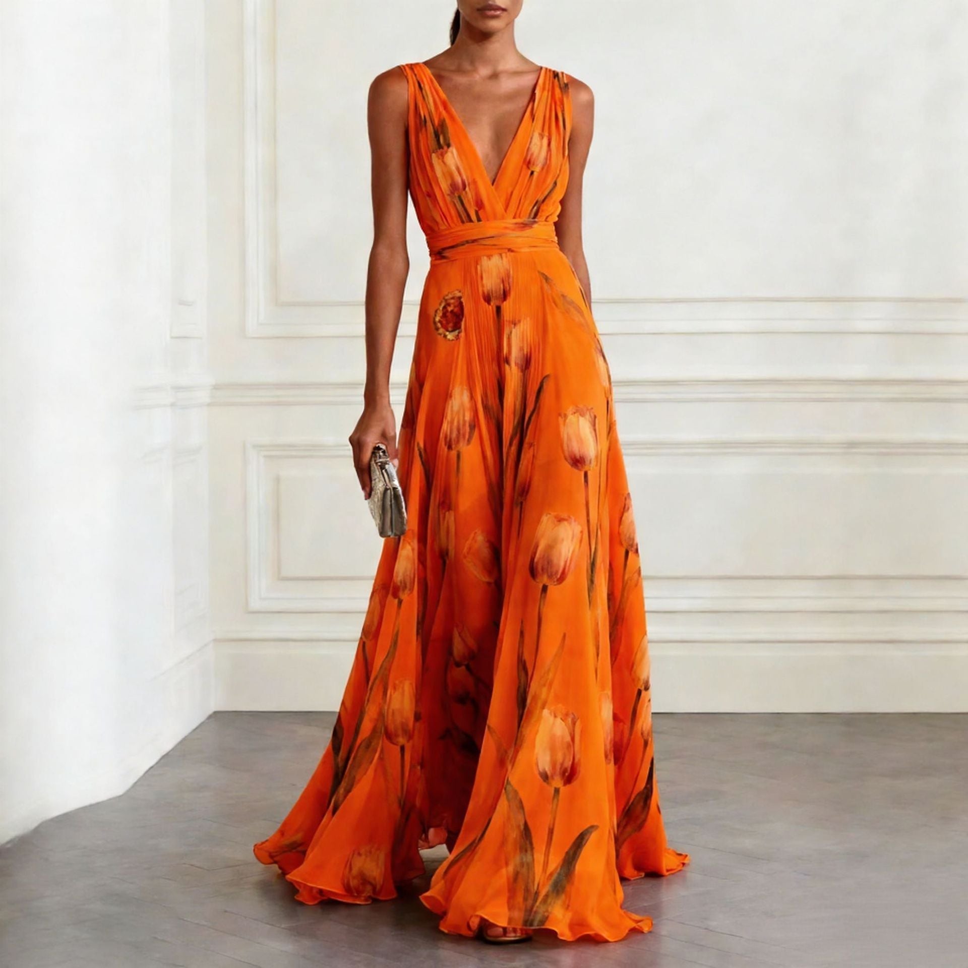 Íris – Vestido Maxi Floral Elegante