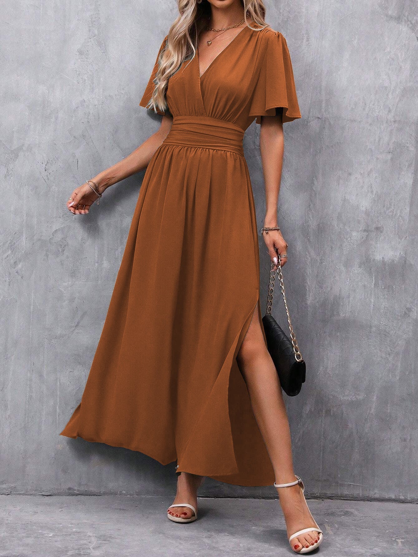 Vestido Maxi Elegante Preto feminino