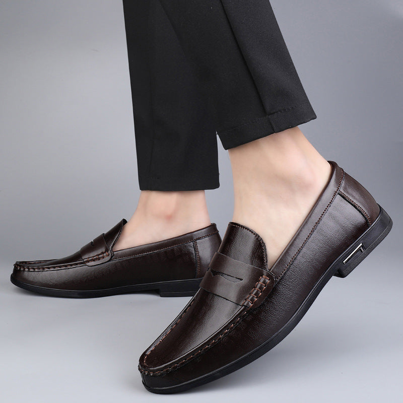 Sapatos em couro verdadeiro masculino