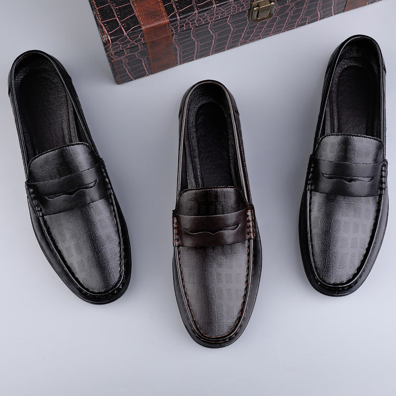 Sapatos em couro verdadeiro masculino