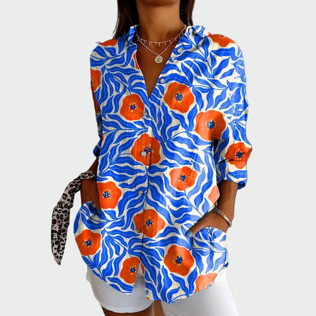 Camisa estilosa com estampa floral feminino