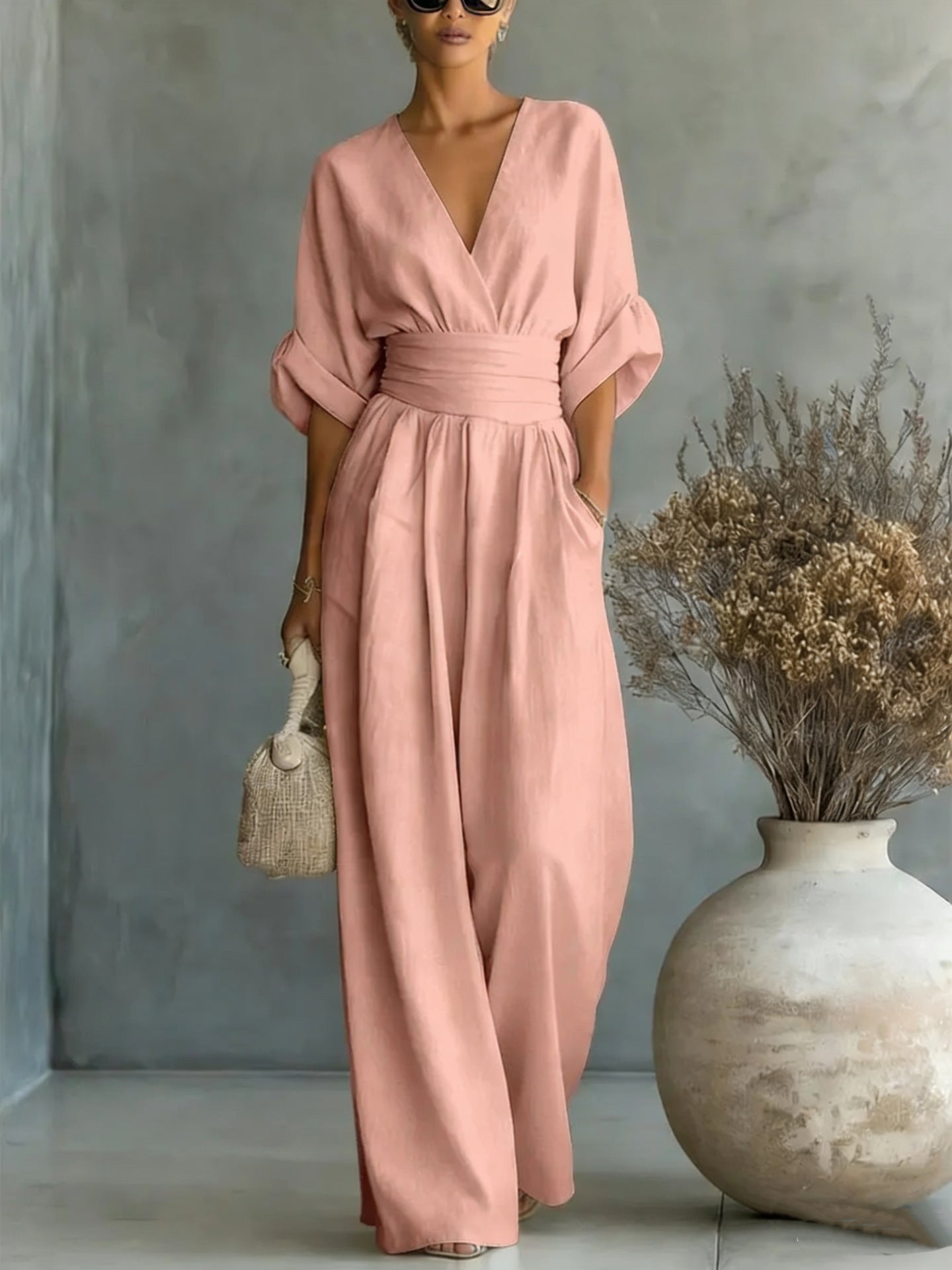 Bianca | Vestido Maxi Envolvente de Caimento Fluido
