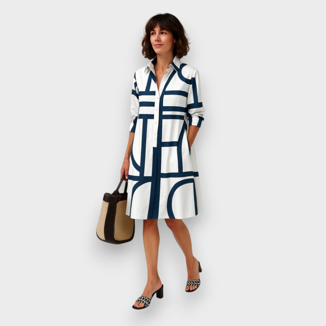 Vestido Midi Geométrico feminino