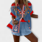 Conjunto Verão Estampa Cabras feminino