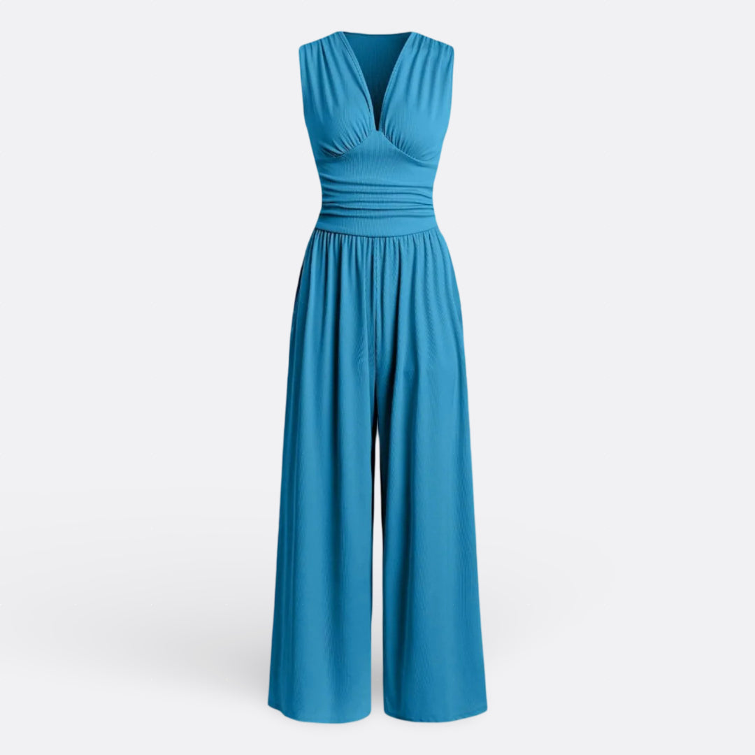 Macacão Chic Sem Mangas De Perna Larga feminino
