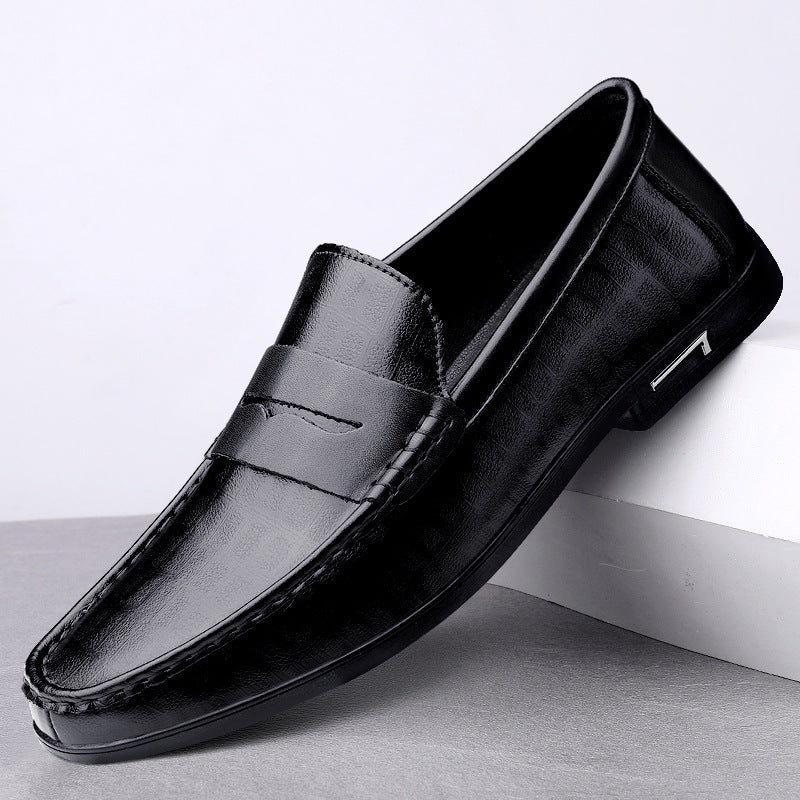 Sapatos em couro verdadeiro masculino