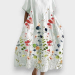 Vestido longo casual floral feminino