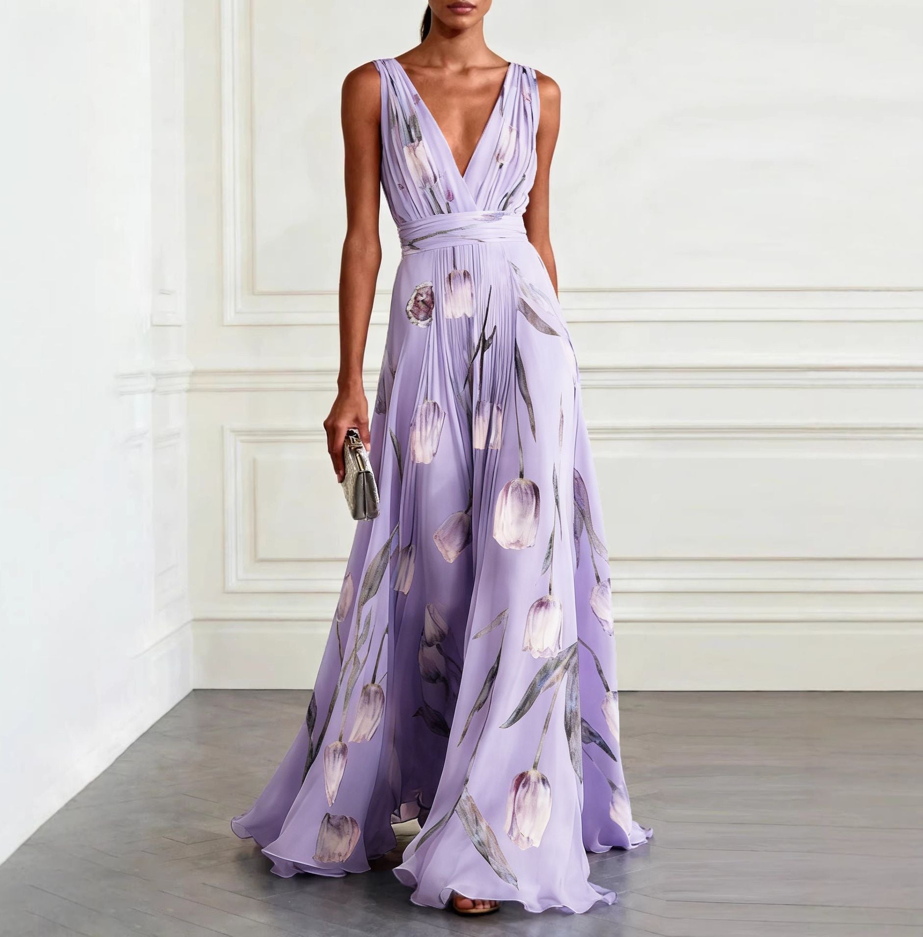 Íris – Vestido Maxi Floral Elegante