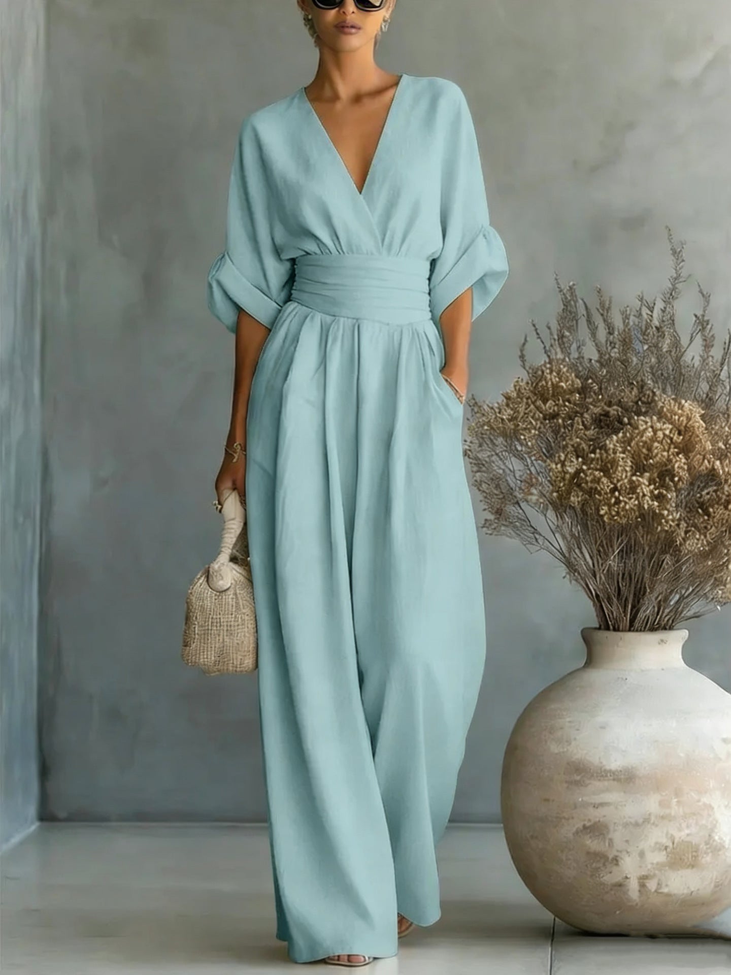 Bianca | Vestido Maxi Envolvente de Caimento Fluido