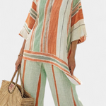Conjunto De Linho com Riscas feminino