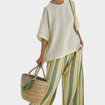 Conjunto De Linho Bambu Azeitona feminino