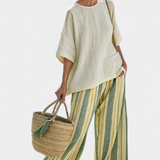 Conjunto De Linho Bambu Azeitona feminino
