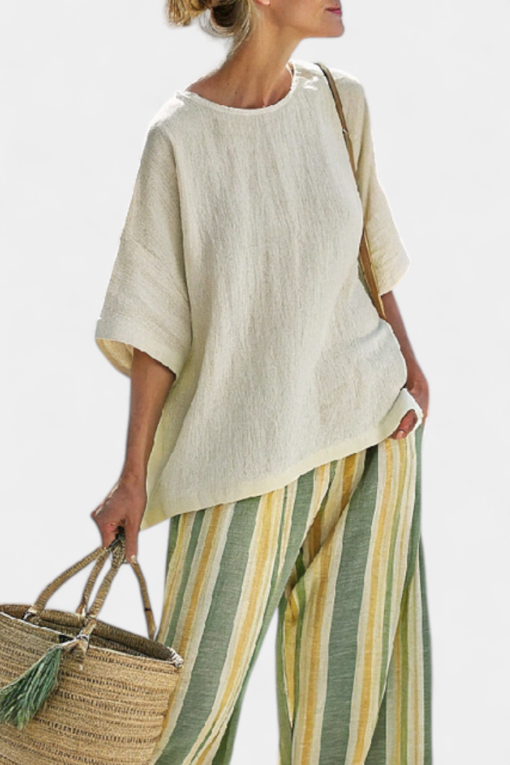 Conjunto De Linho Bambu Azeitona feminino