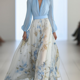 Gabriela | Vestido Maxi Floral com Decote em V