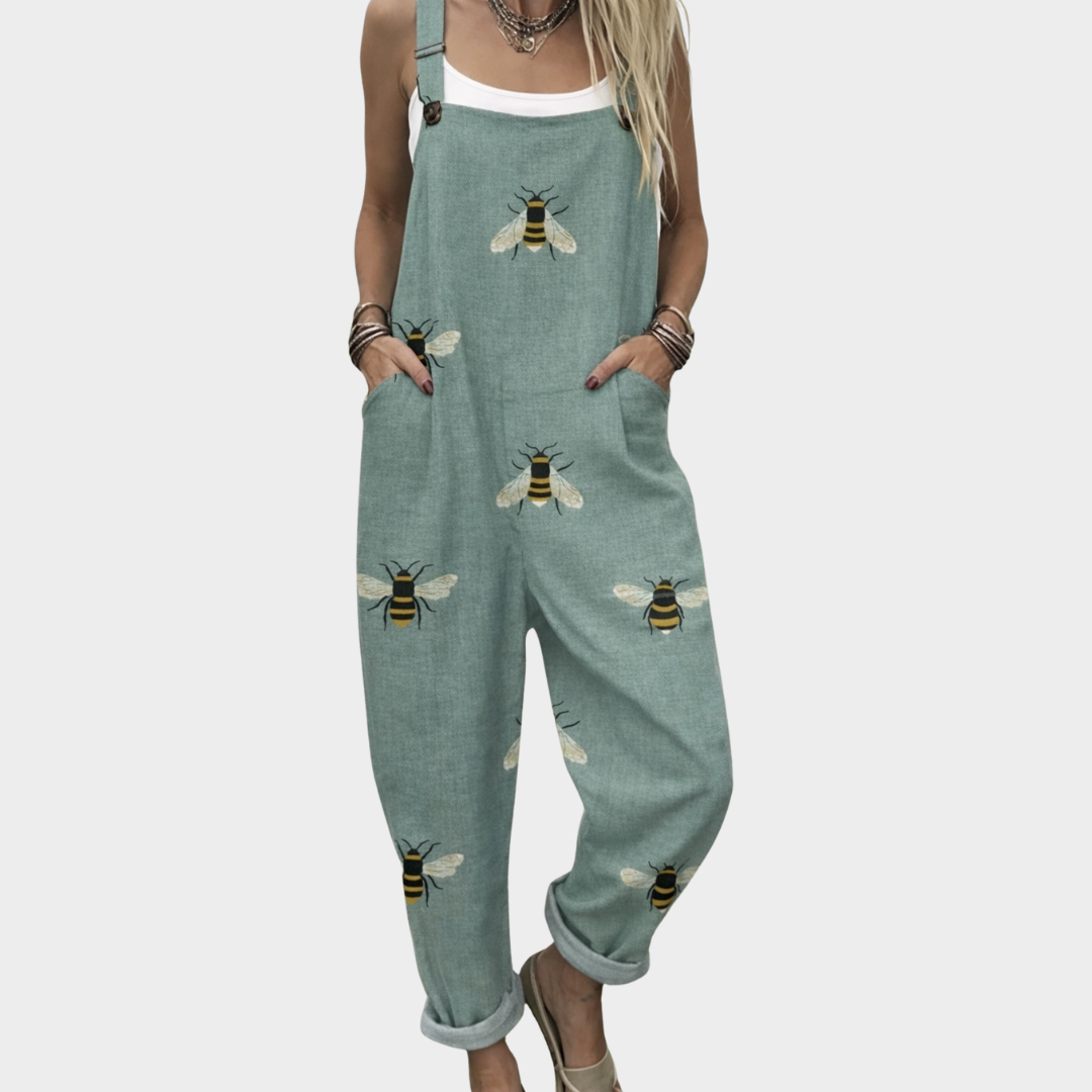 Macacão estampado confortável feminino
