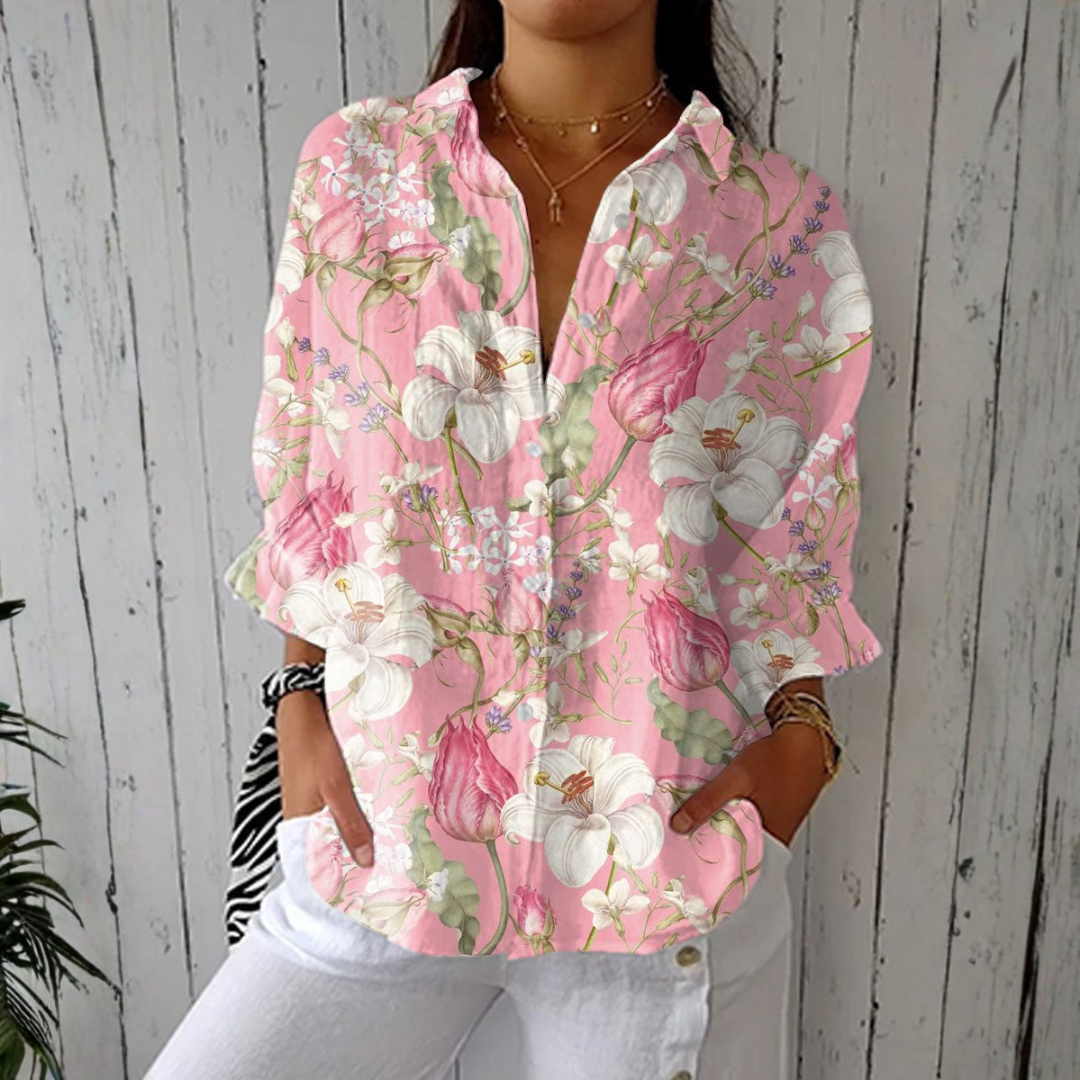 Blusa Elegante de Flores feminino