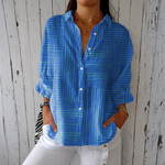 Blusa Listrada Azul Moderno feminino