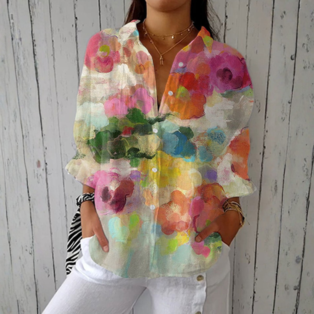 Blusa Aquarela Floral Elegante feminino