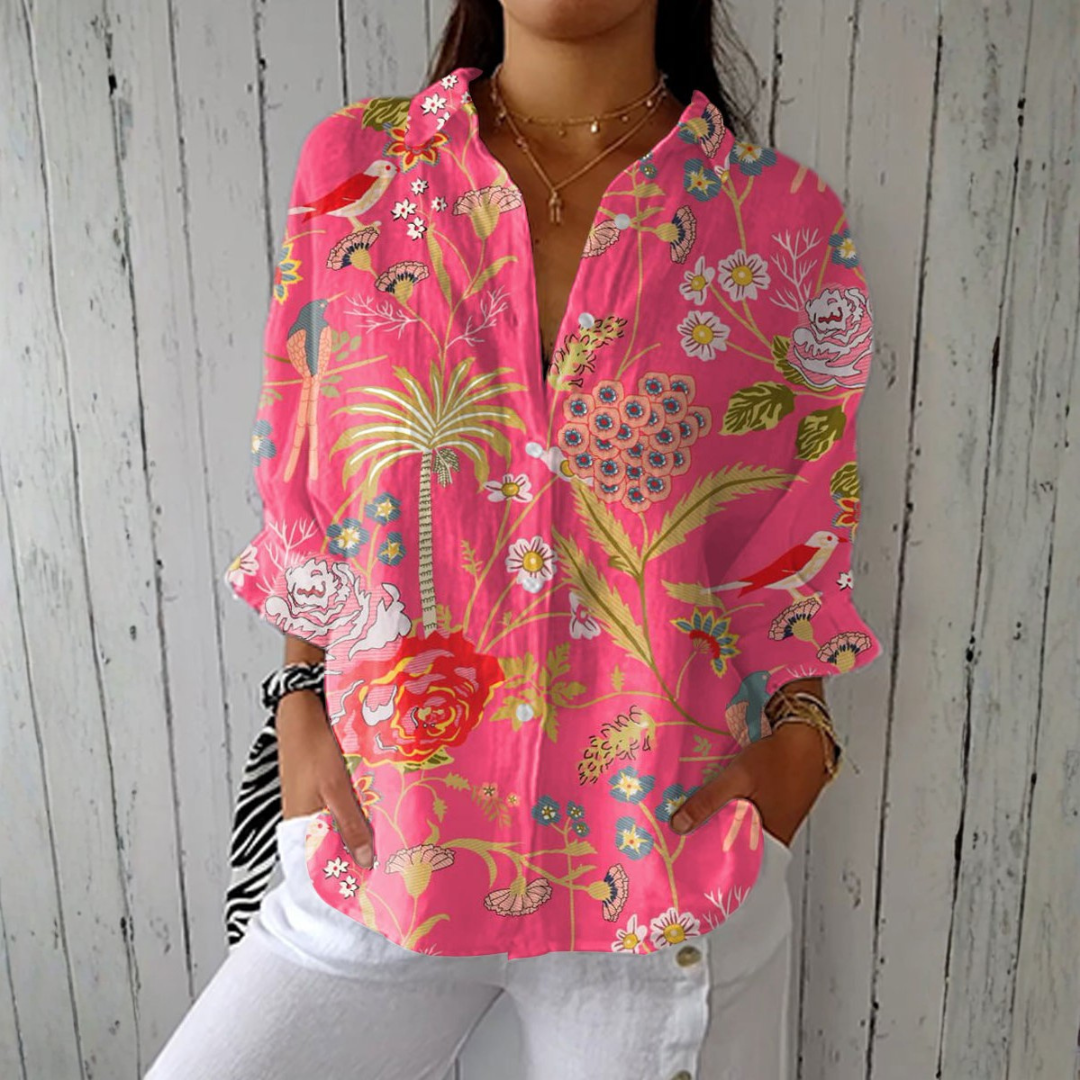 Blusa Tropical Estampa Floral feminino