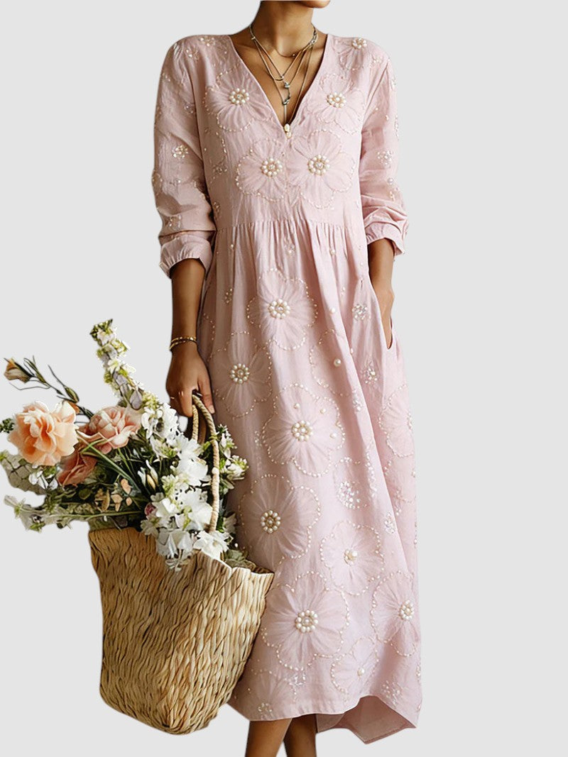 Vestido Serena Floral Midi Elegante