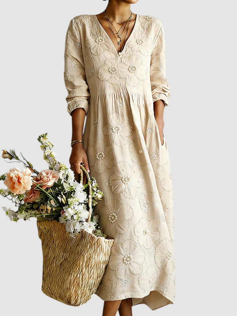Vestido Serena Floral Midi Elegante