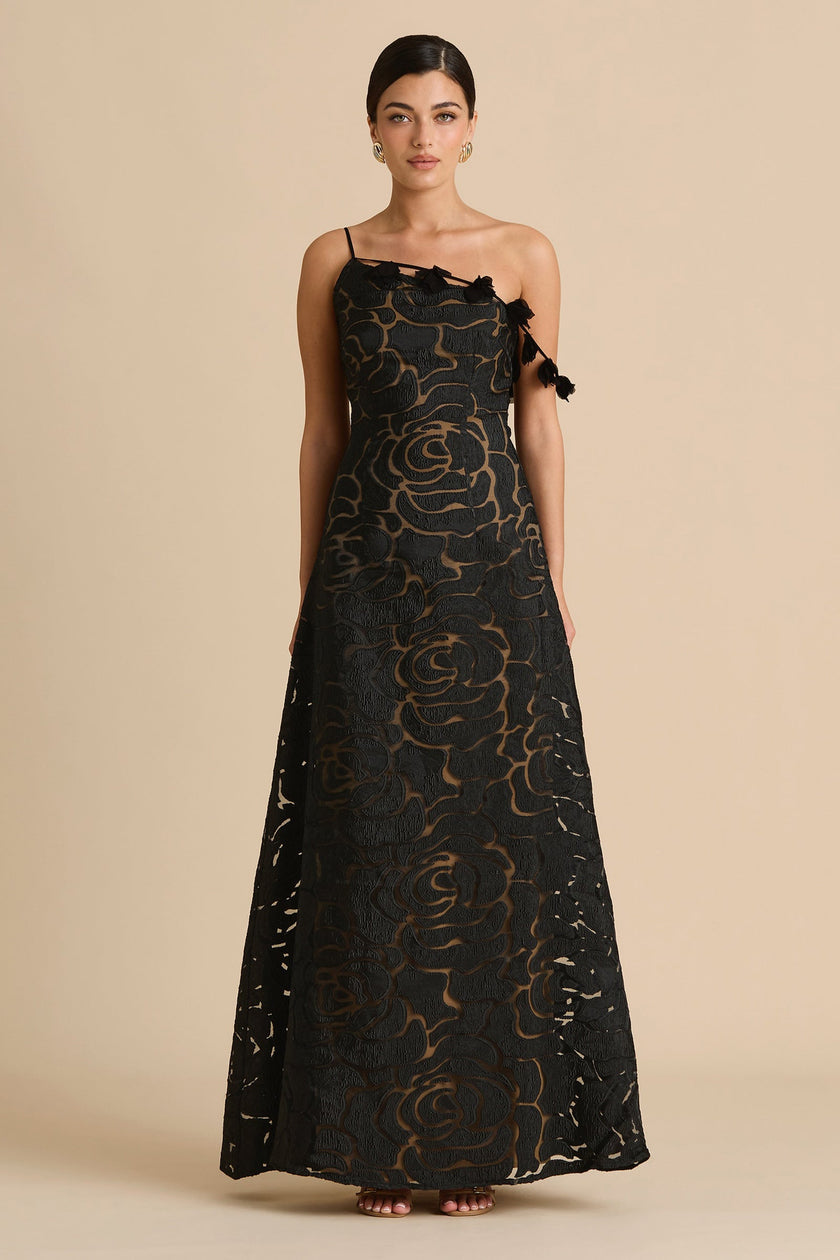 Paloma – Vestido Maxi em Renda Floral