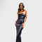 Vestido de cetim sem mangas feminino