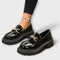 Mocassins de plataforma para mulher com fivela de fecho