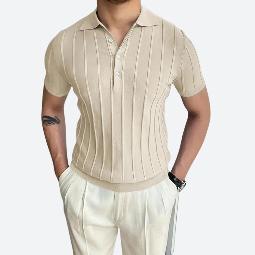 Camisa Polo - Mistura Elástica Decote V masculino