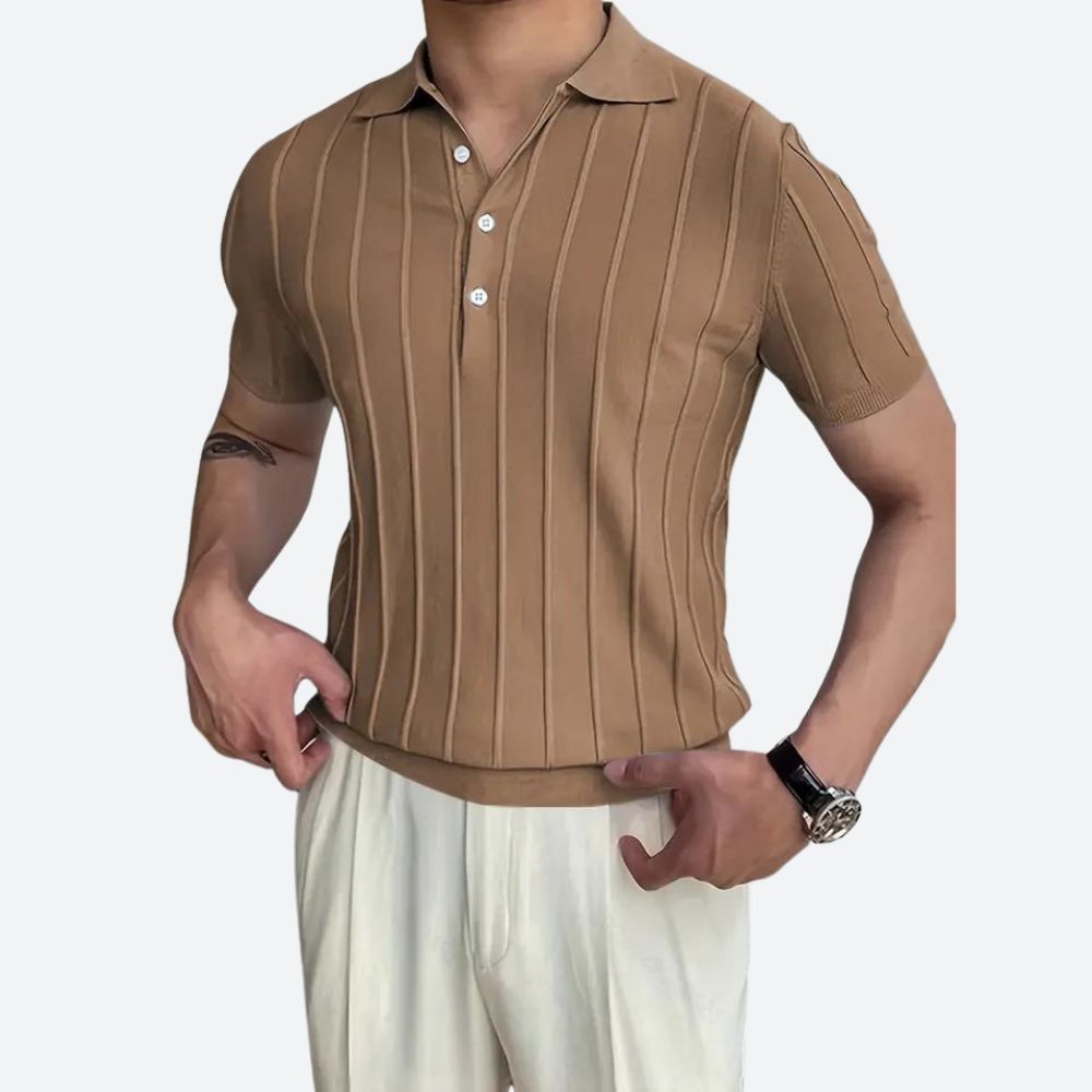 Camisa Polo - Mistura Elástica Decote V masculino