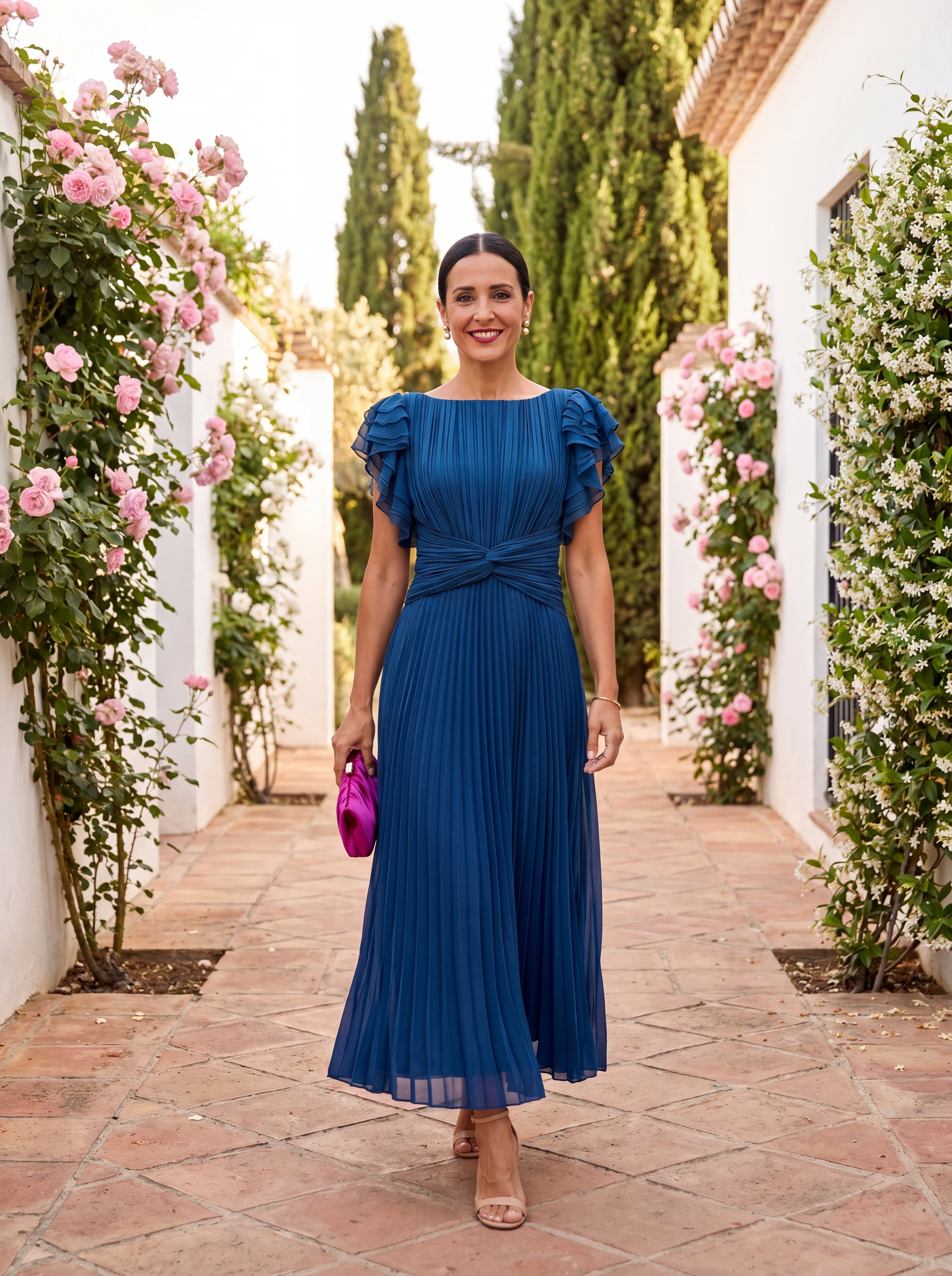 Beatriz | Vestido Midi Plissado para Ocasiões Especiais