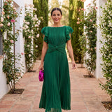 Beatriz | Vestido Midi Plissado para Ocasiões Especiais