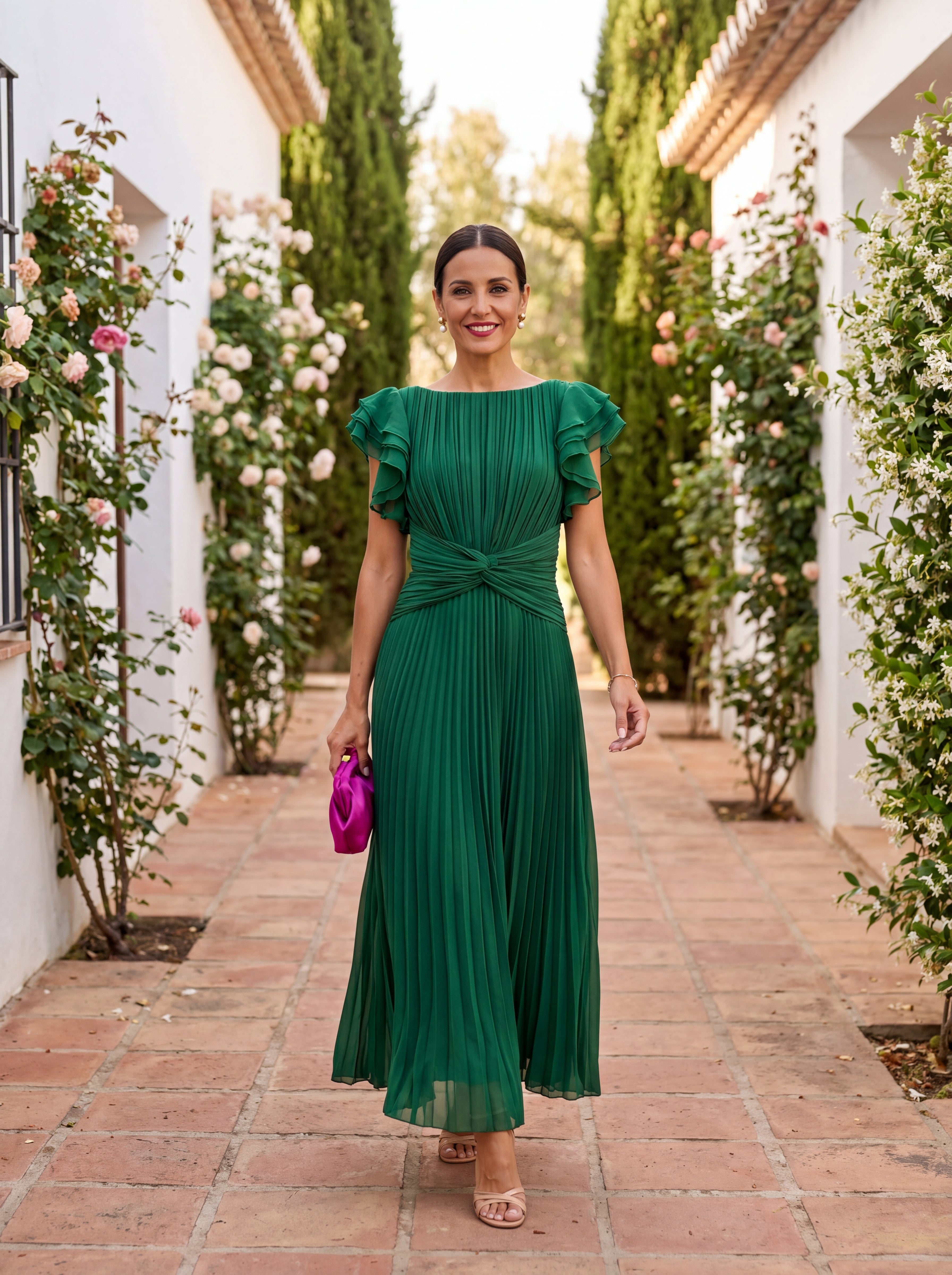 Beatriz | Vestido Midi Plissado para Ocasiões Especiais