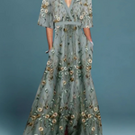 Vestido maxi floral elegante feminino