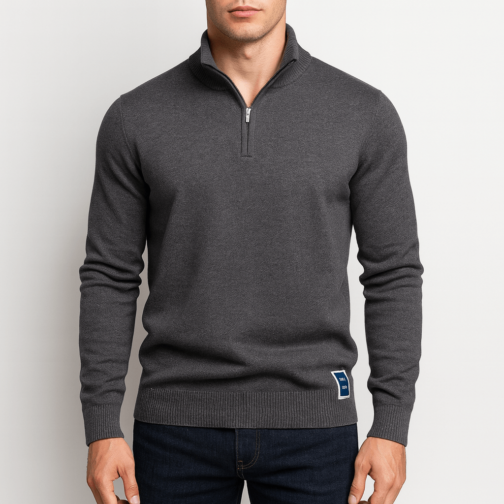 Sweater de Gola Zipper - Forma Ajustada masculino