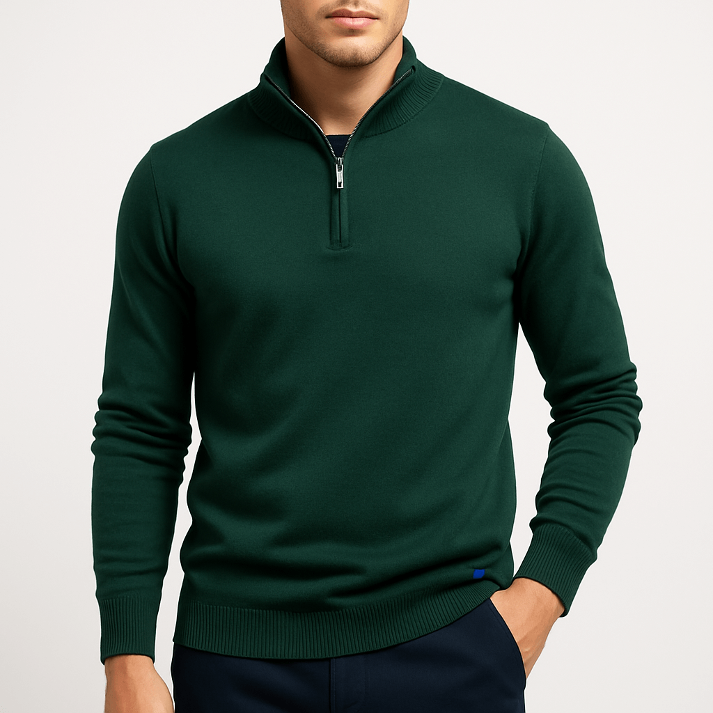 Sweater de Gola Zipper - Forma Ajustada masculino