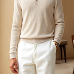 Sweater de Gola Alta com Zíper masculino