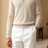 Sweater de Gola Alta com Zíper masculino