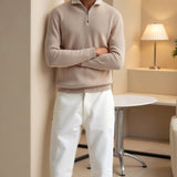 Sweater de Gola Alta com Zíper masculino