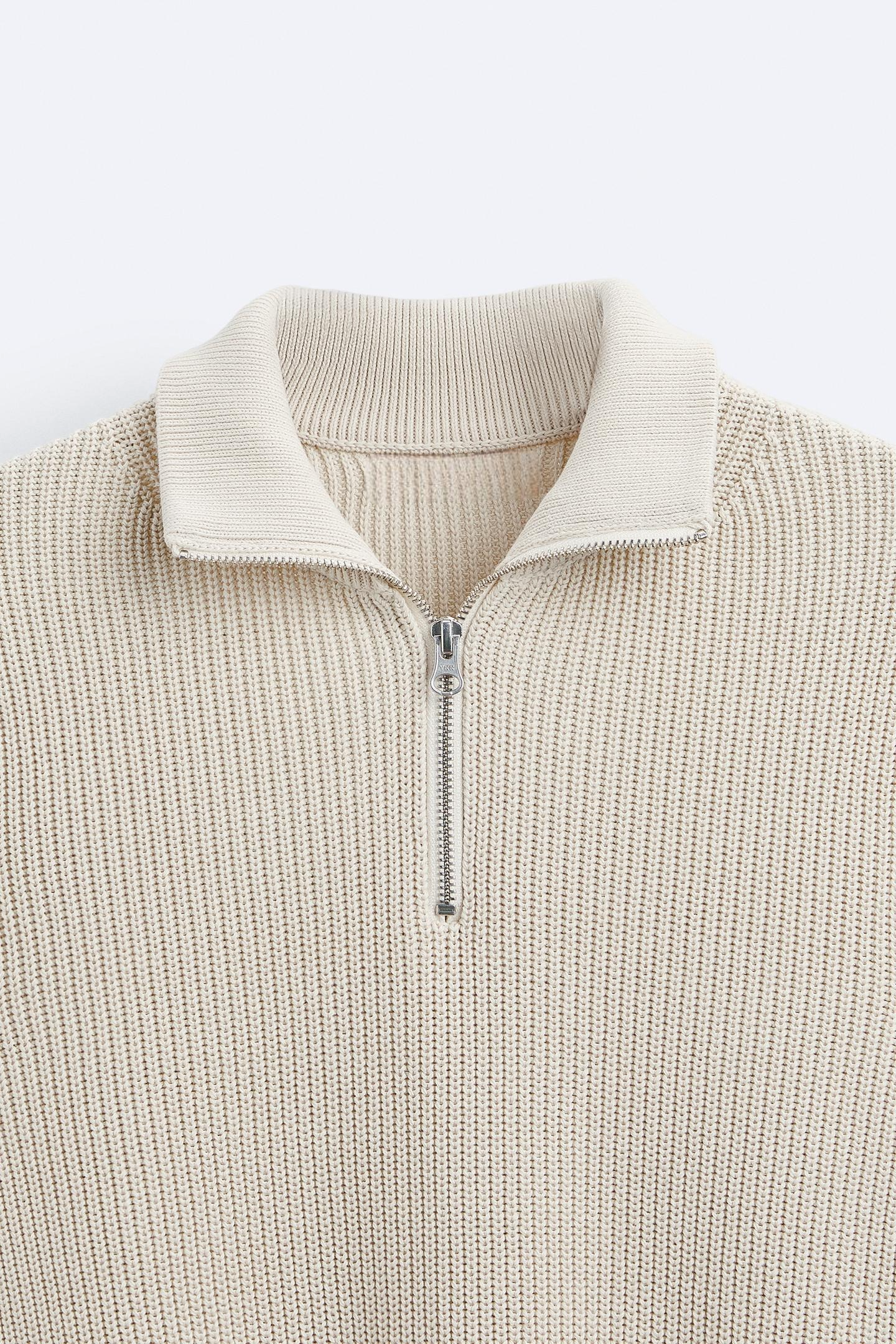 Sweater de Gola Alta com Zíper masculino