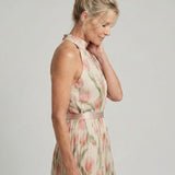 Vestido midi Aurelle floral com decote halter