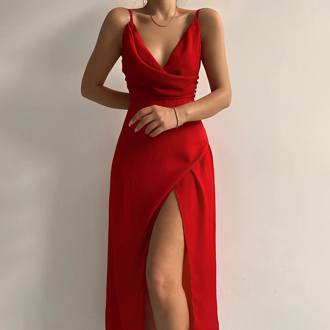 Vestido Sienna — elegância luminosa com cintura marcada