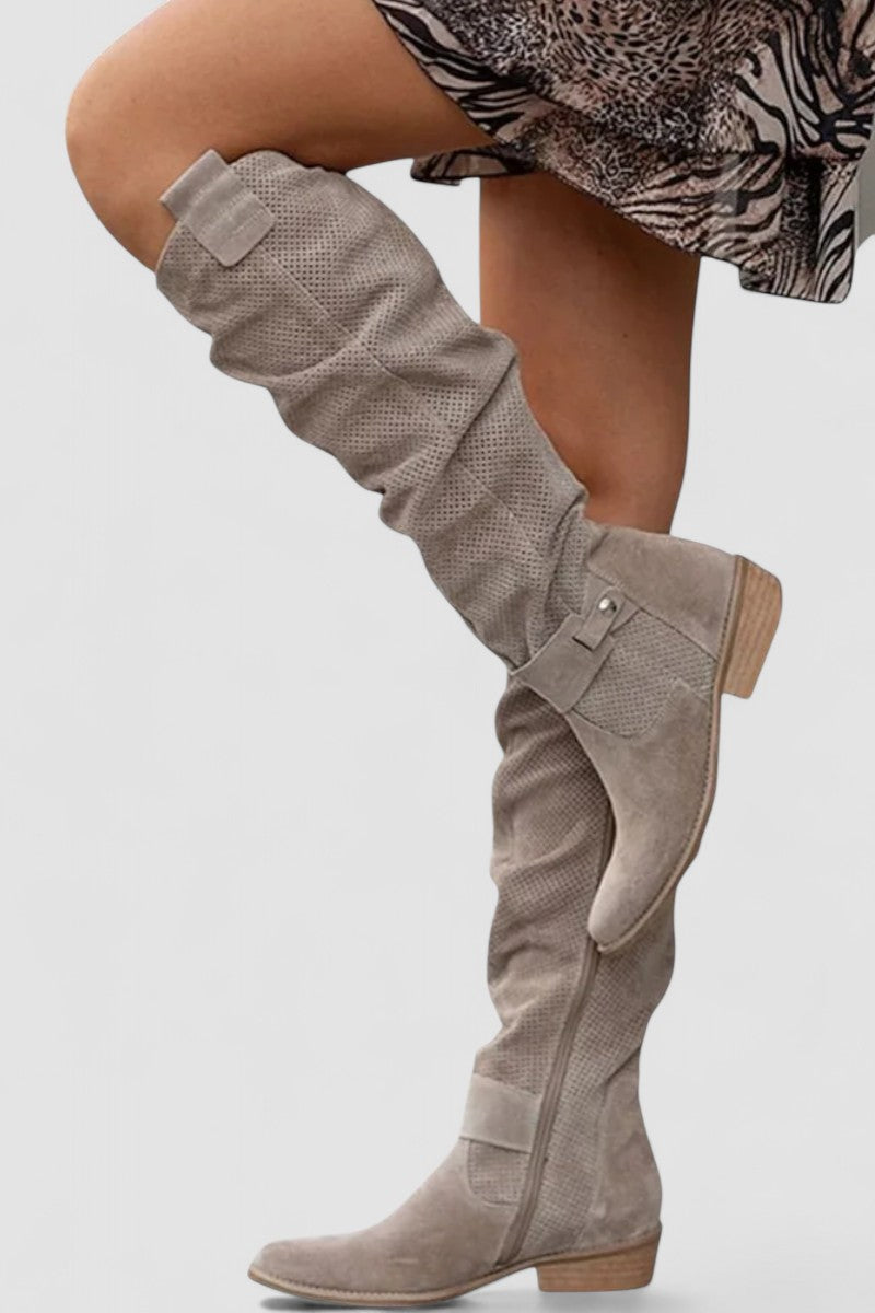 Botas elegantes até ao joelho feminino