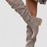 Botas elegantes até ao joelho feminino