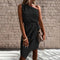 Vestido Moderno de Um Ombro feminino