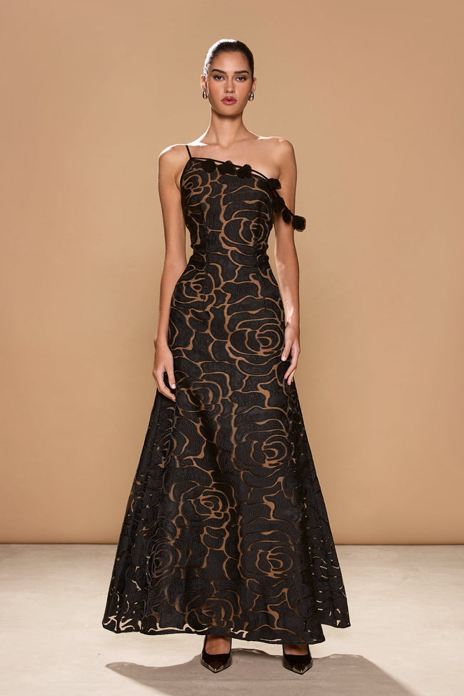 Paloma – Vestido Maxi em Renda Floral